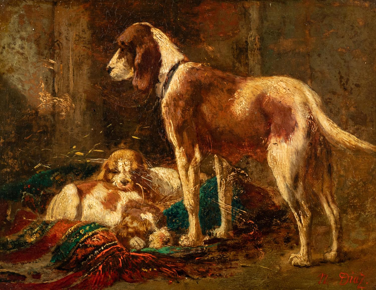 Foxhound with Litter