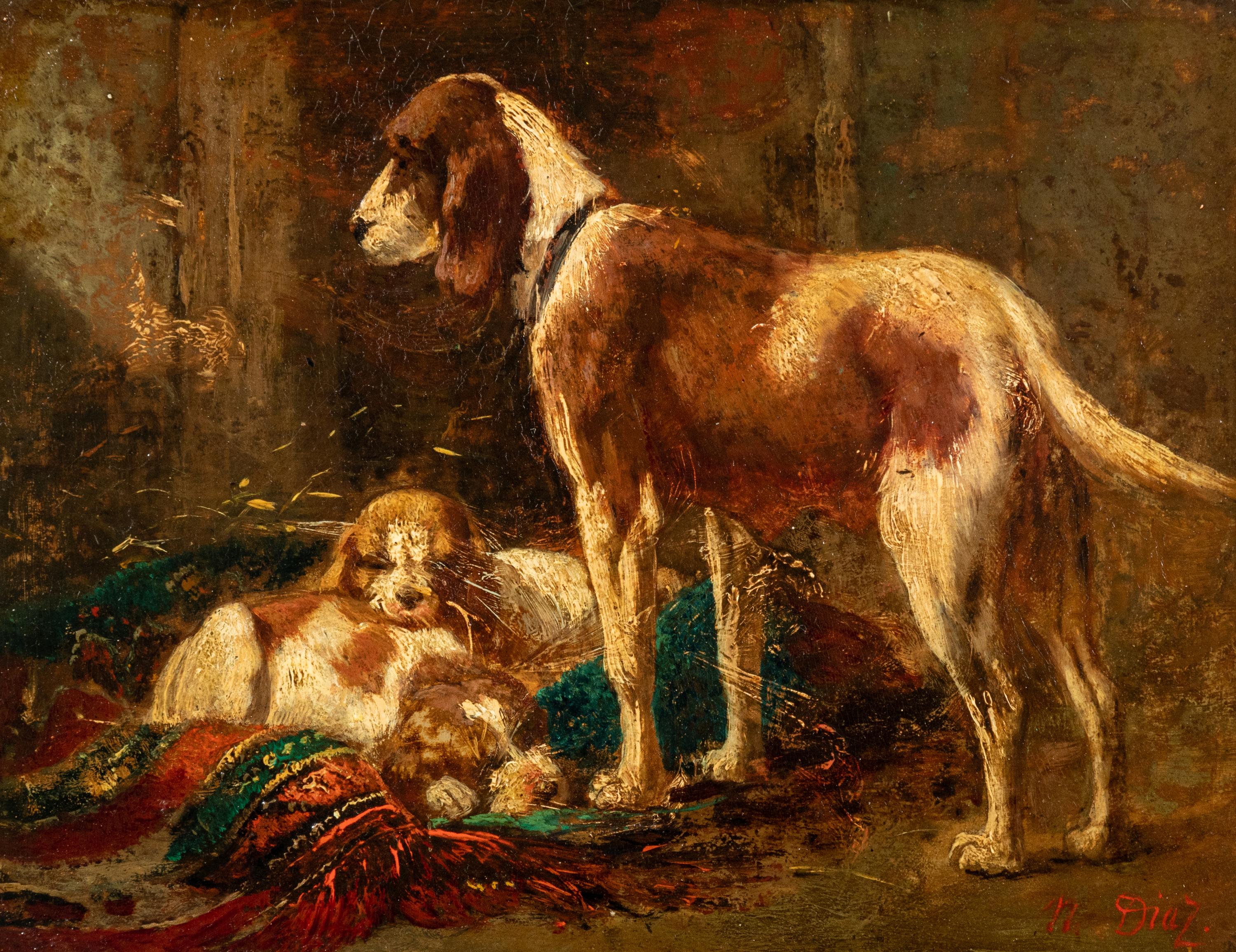 Foxhound with Litter