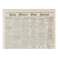 [LINCOLN, Abraham (1809-1865)]. Daily Illinois State Journal . Volume X, Number 150. Springfield, Illinois, 8 December 1857.