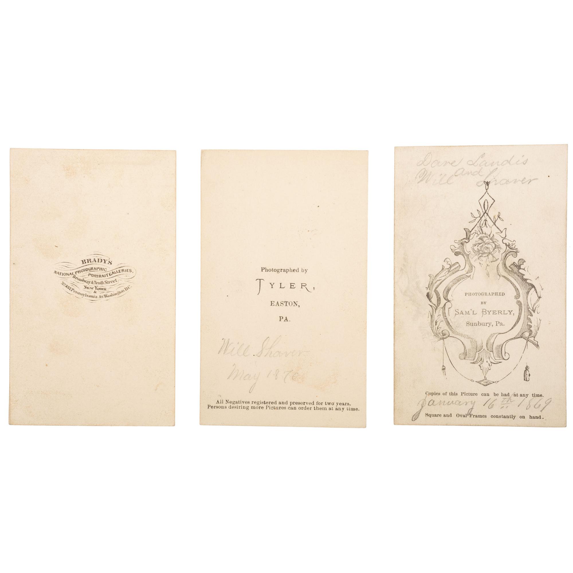 A group of items identified to Private William H. Shaver, Battery M, 2nd Pennsylvania Heavy Artillery, highlighted by war-date tintypes, CDVs, and army mess gear.