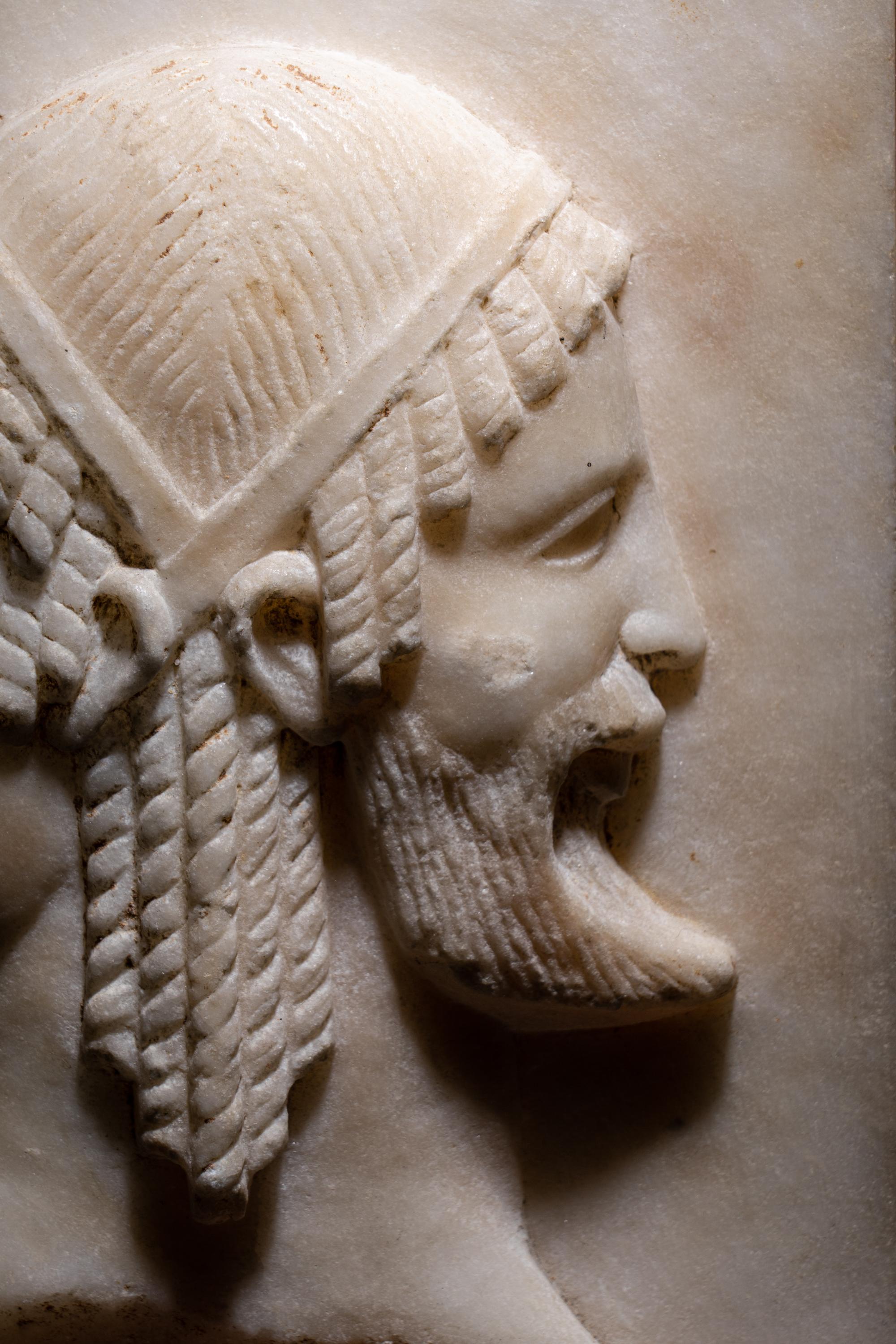 A Neoclassical Marble Relief Fragment with Janus