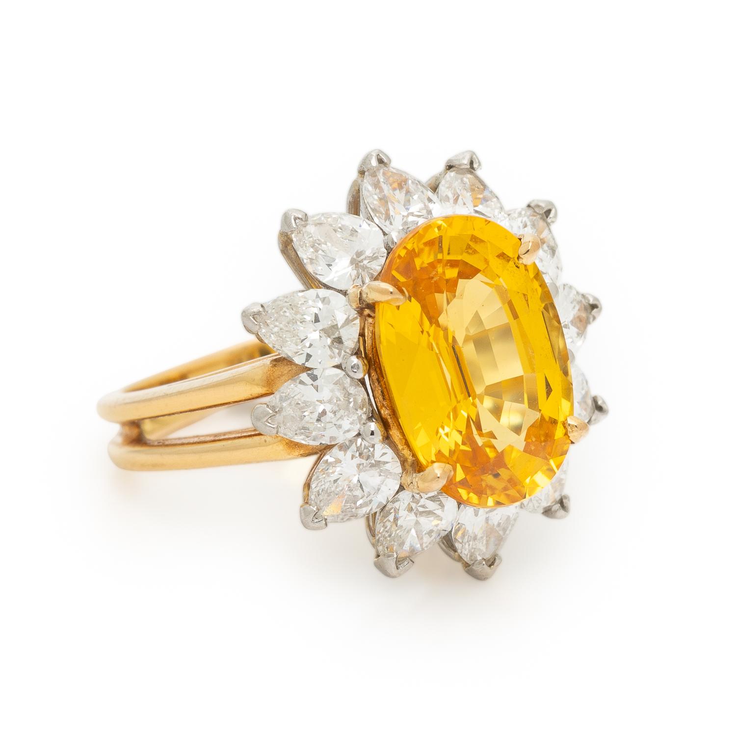 YELLOW SAPPHIRE AND DIAMOND RING