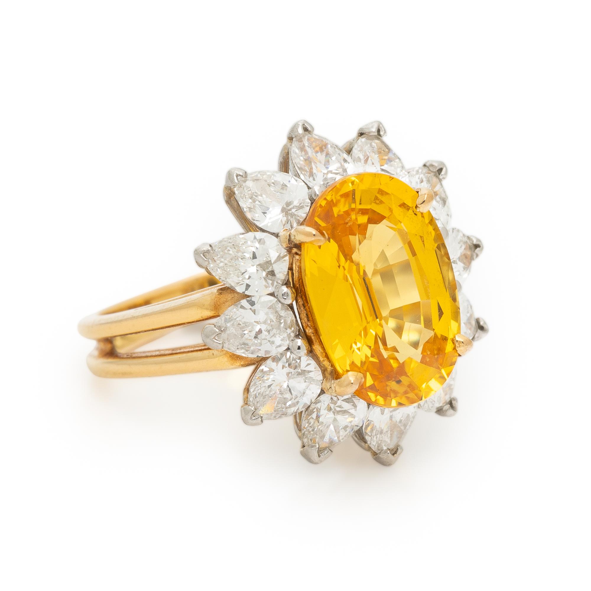 YELLOW SAPPHIRE AND DIAMOND RING