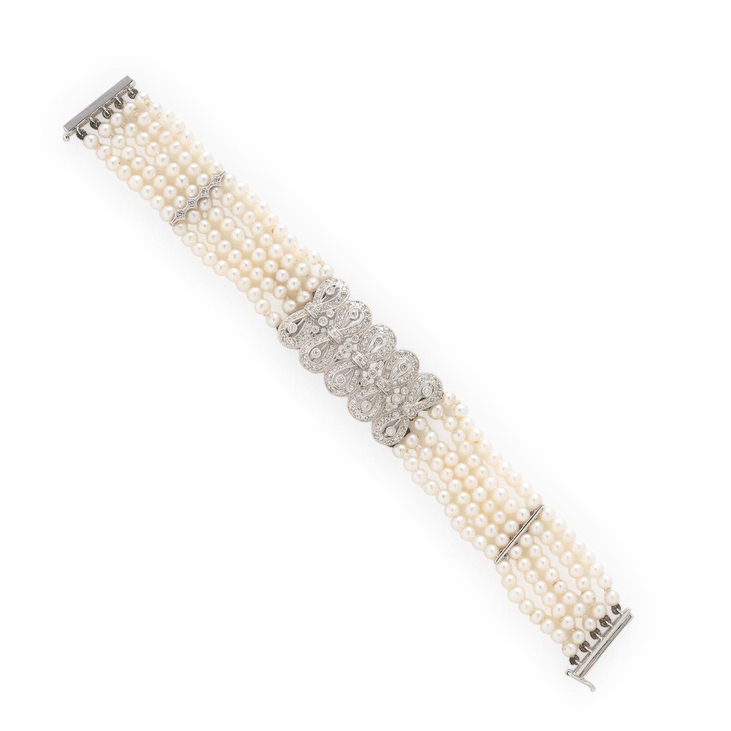 Pearl and Diamond Bracelet
