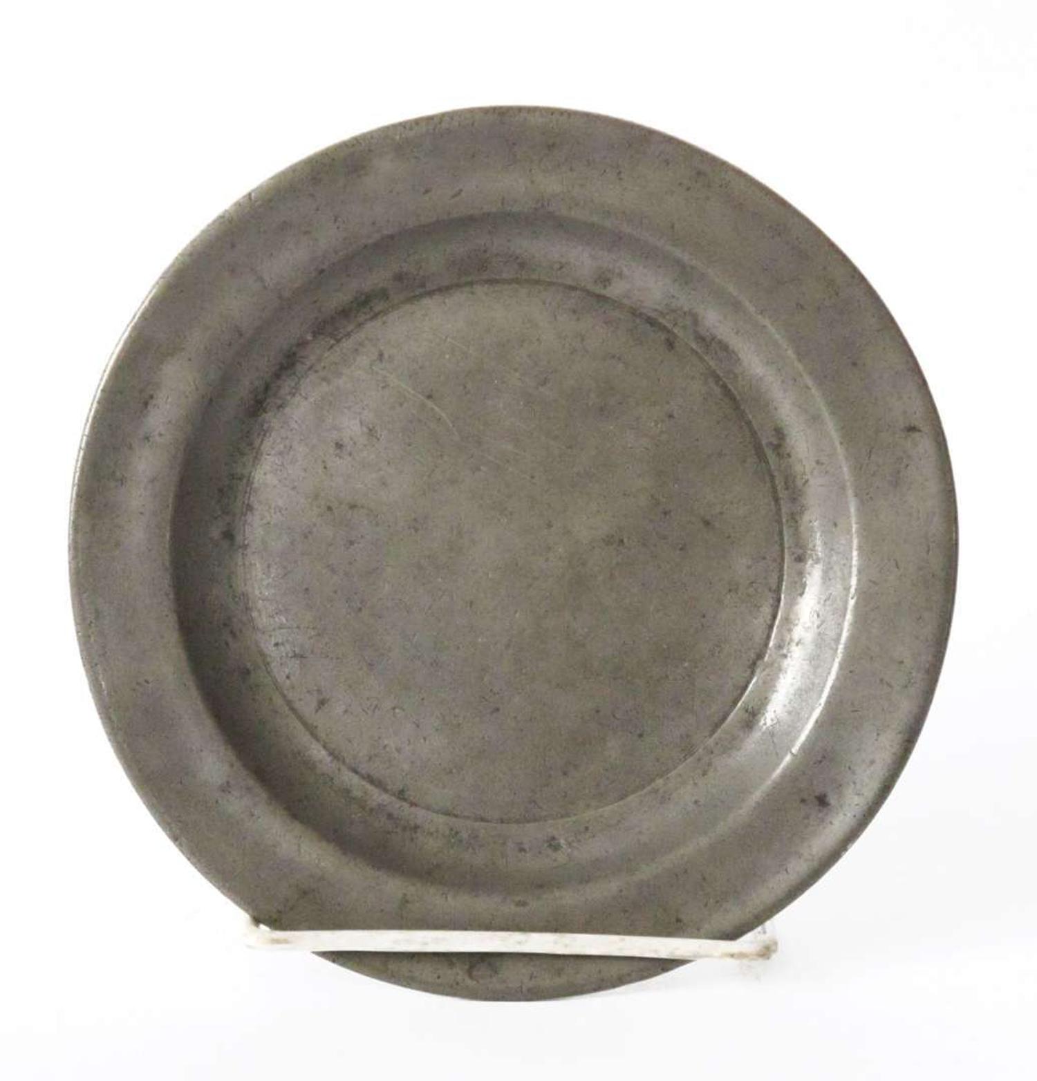 Pewter bread plate possibly philadelphia, circa 1790