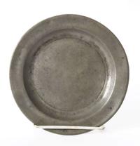 Pewter bread plate possibly philadelphia, circa 1790