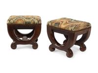A Pair of Continental Carved Tabourets