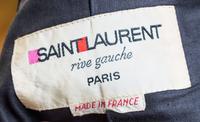 An Yves Saint Laurent Black Cotton Gabardine Coat Ensemble, Blouse size 36.