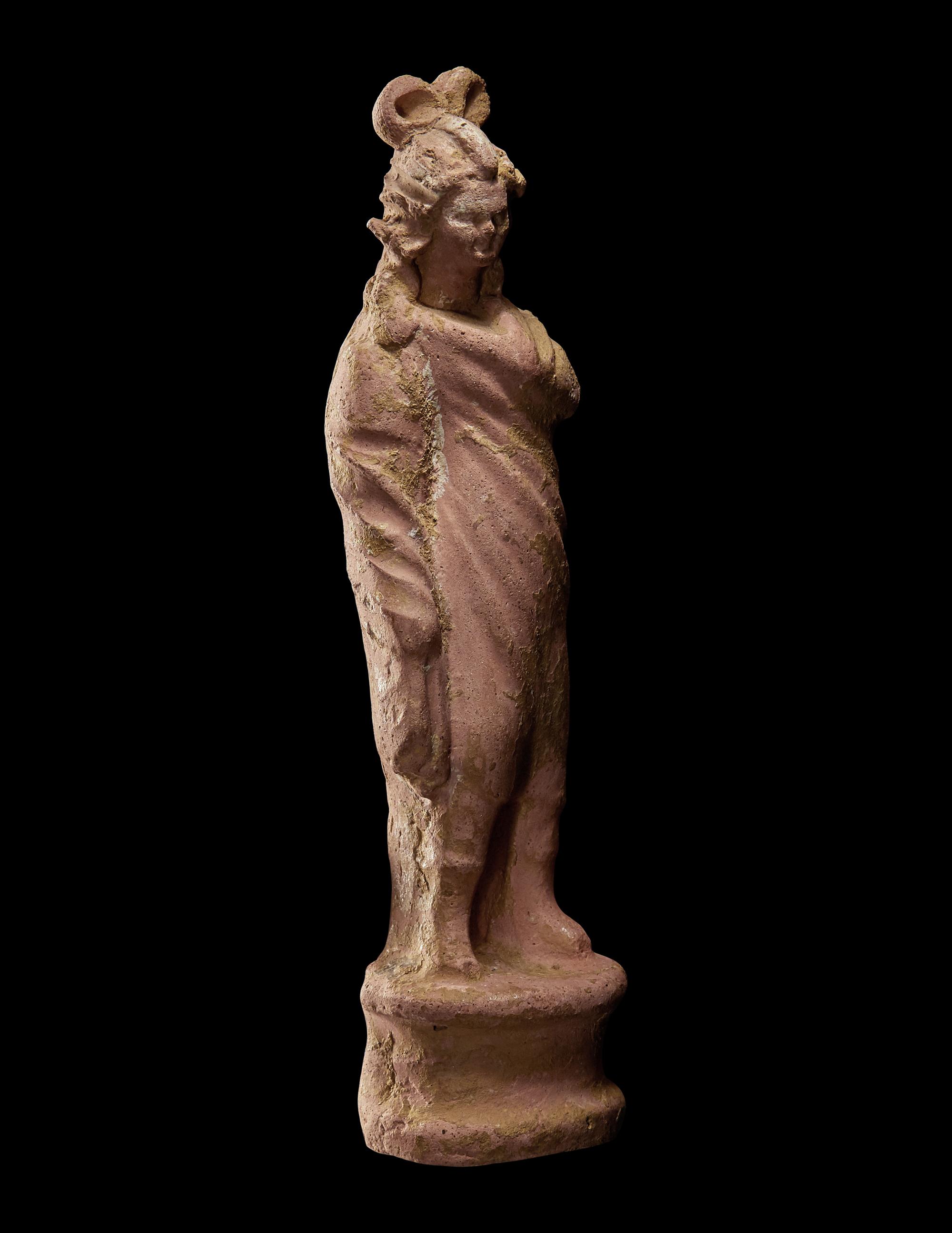 A Roman Terracotta Draped Female Figure