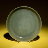 A Chinese Celadon Jade Dish, 19th Century — 清晚期 青玉盤