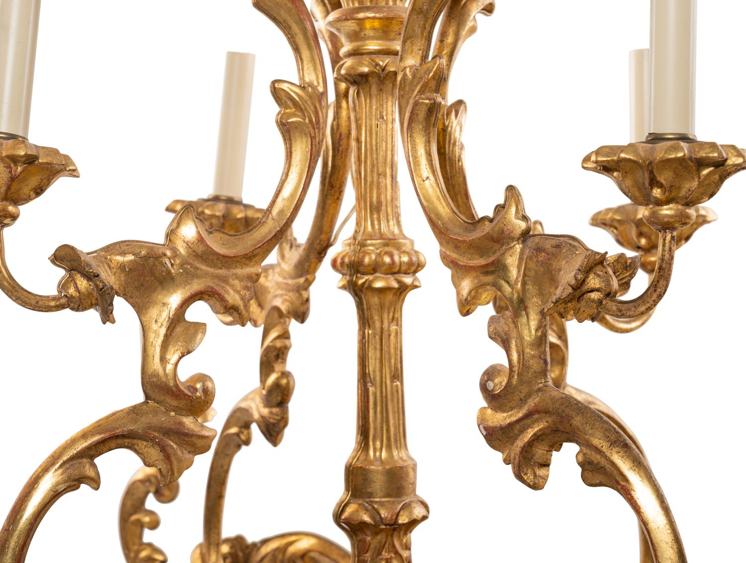 An Austrian Giltwood Eight-Light Chandelier