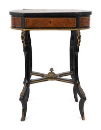 A Napoleon III Gilt Metal Mounted Ebonized and Burl Wood Dressing Table — 19TH CENTURY