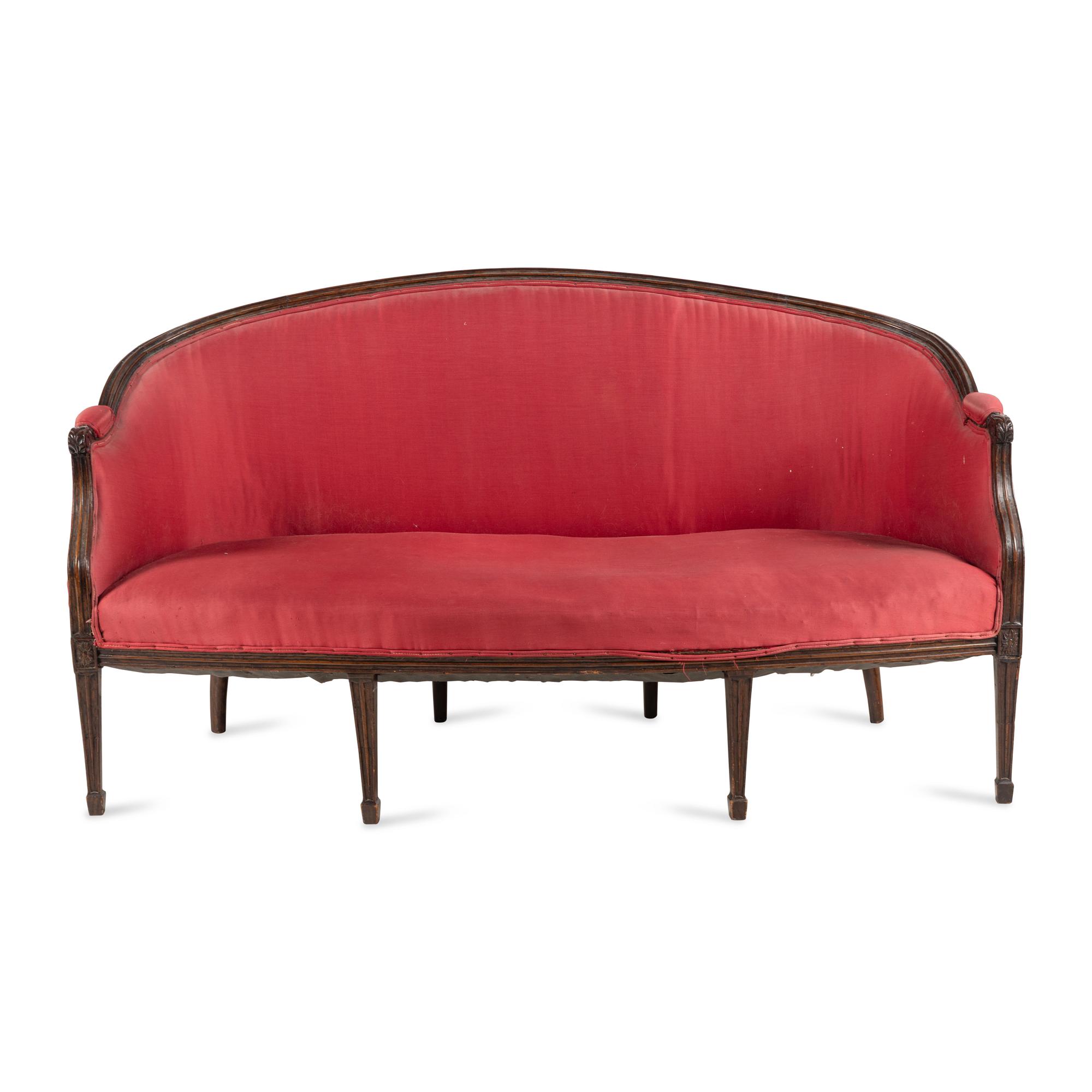 A Louis XVI Walnut Settee