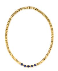 An 18 Karat Yellow Gold and Sapphire Necklace, Fred Paris, 33.50 dwts.