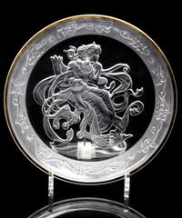 A Collection of Glass Table Articles Diameter of first 5 3/4 inches. — 20TH CENTURY