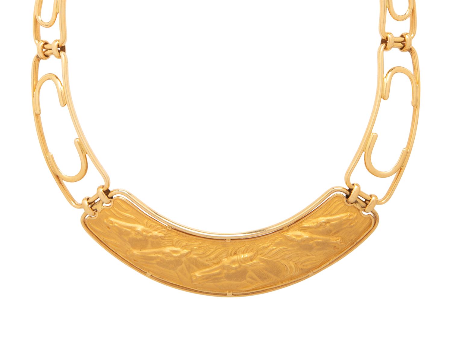 CARRERA Y CARRERA, YELLOW GOLD EQUESTRIAN MOTIF COLLAR NECKLACE