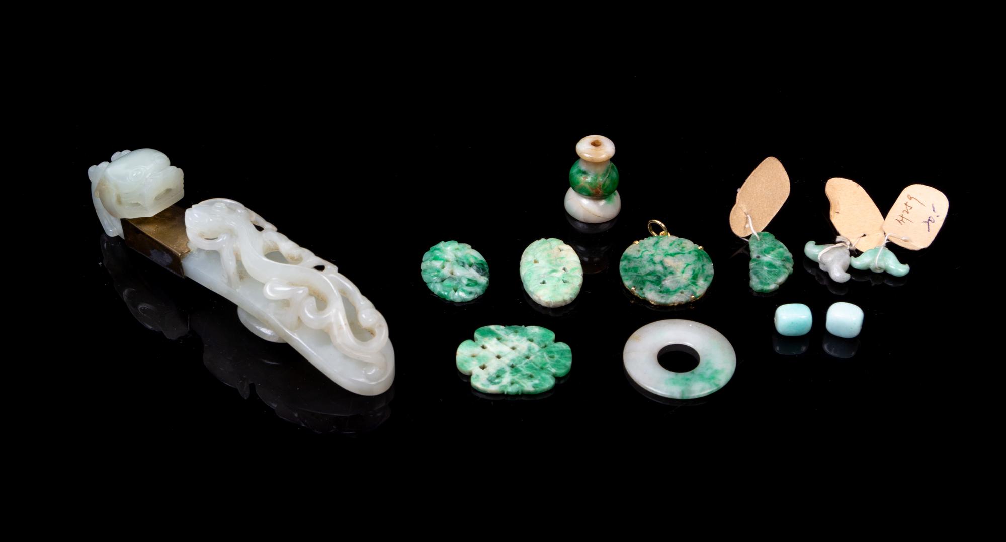 Twelve Chinese Jade and Jadeite Jewelry