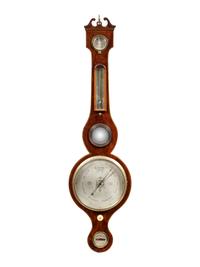 A Regency Brass Mounted Mahogany Banjo Barometer by John Schalfino