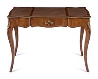 A Louis XV Style Gilt Metal Mounted Rosewood Bureau Plat