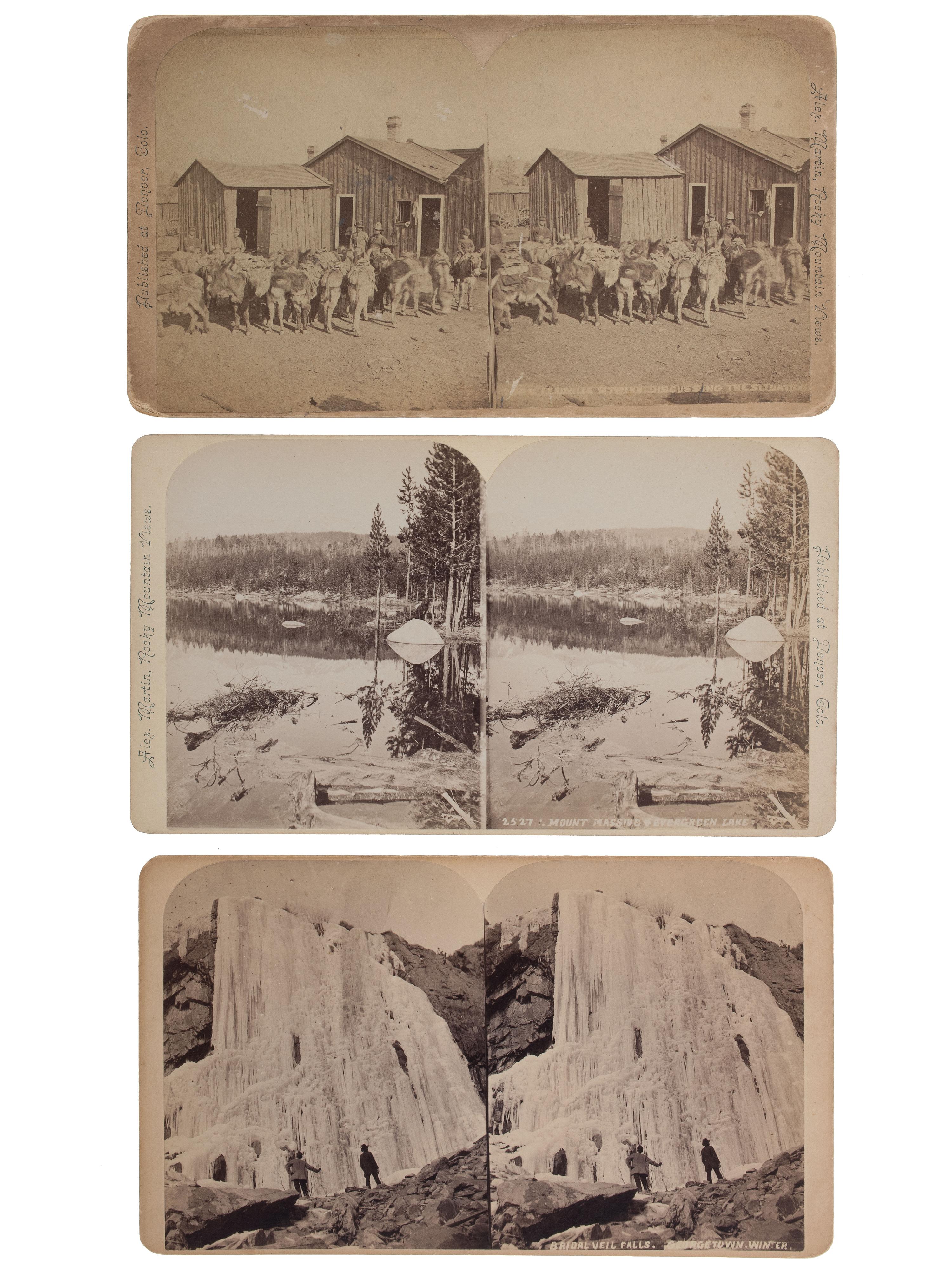 [COLORADO]. A group of 8 photographs incl. landscape views and pack mules by Alexander Martin and Byron Gurnsey, comprising: