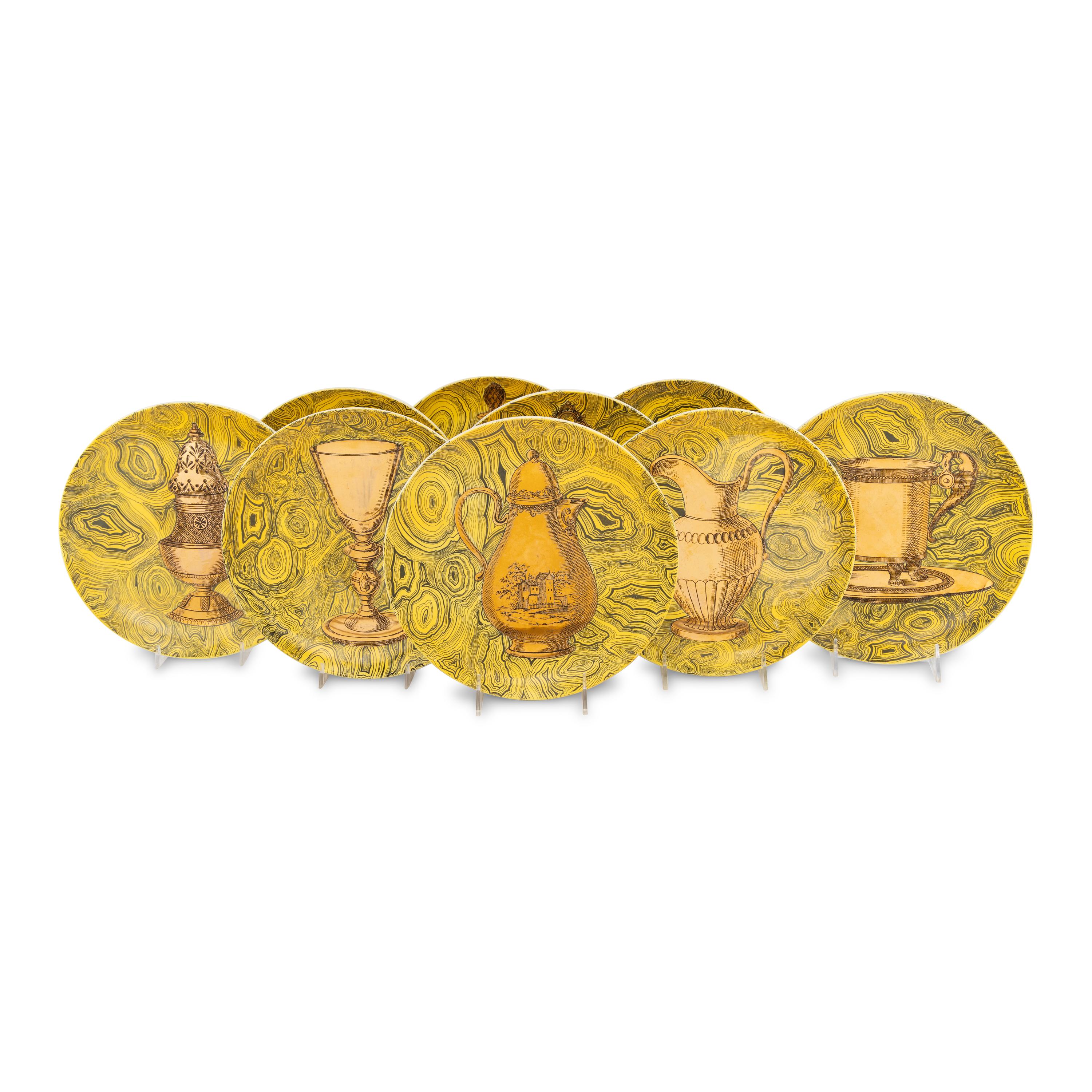 A Set of Ten Piero Fornasetti Stoviglie Plates