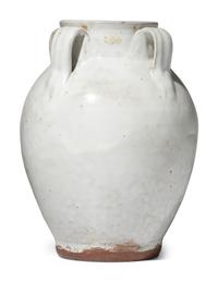 A Jugtown Pottery White Glaze Lily Vase