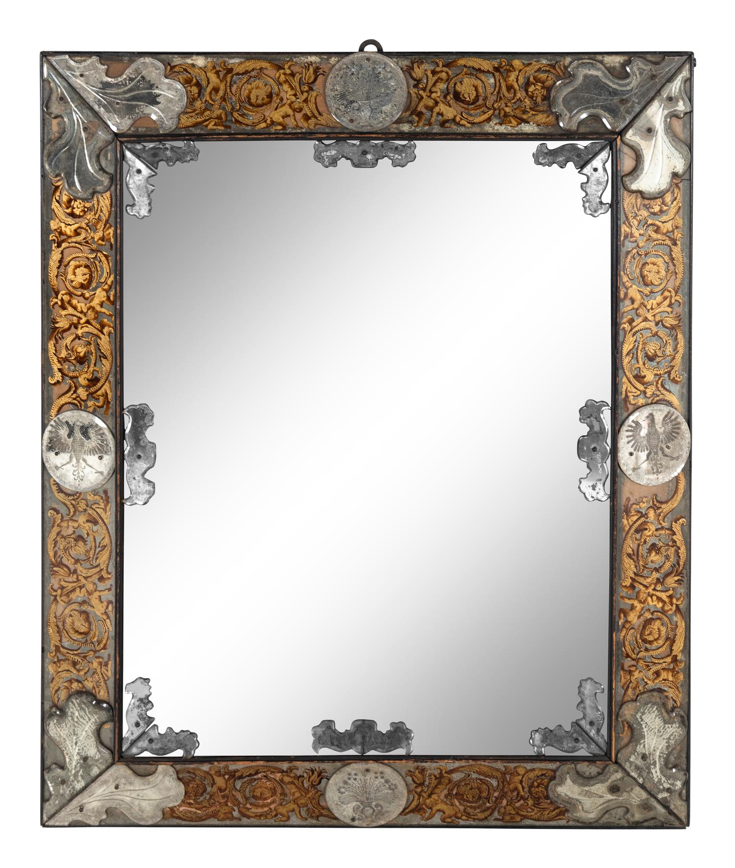 A Baroque Verre Eglomise Mirror