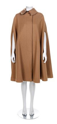Sidney Haber Tan Wool Cape, 1960-80s No size label