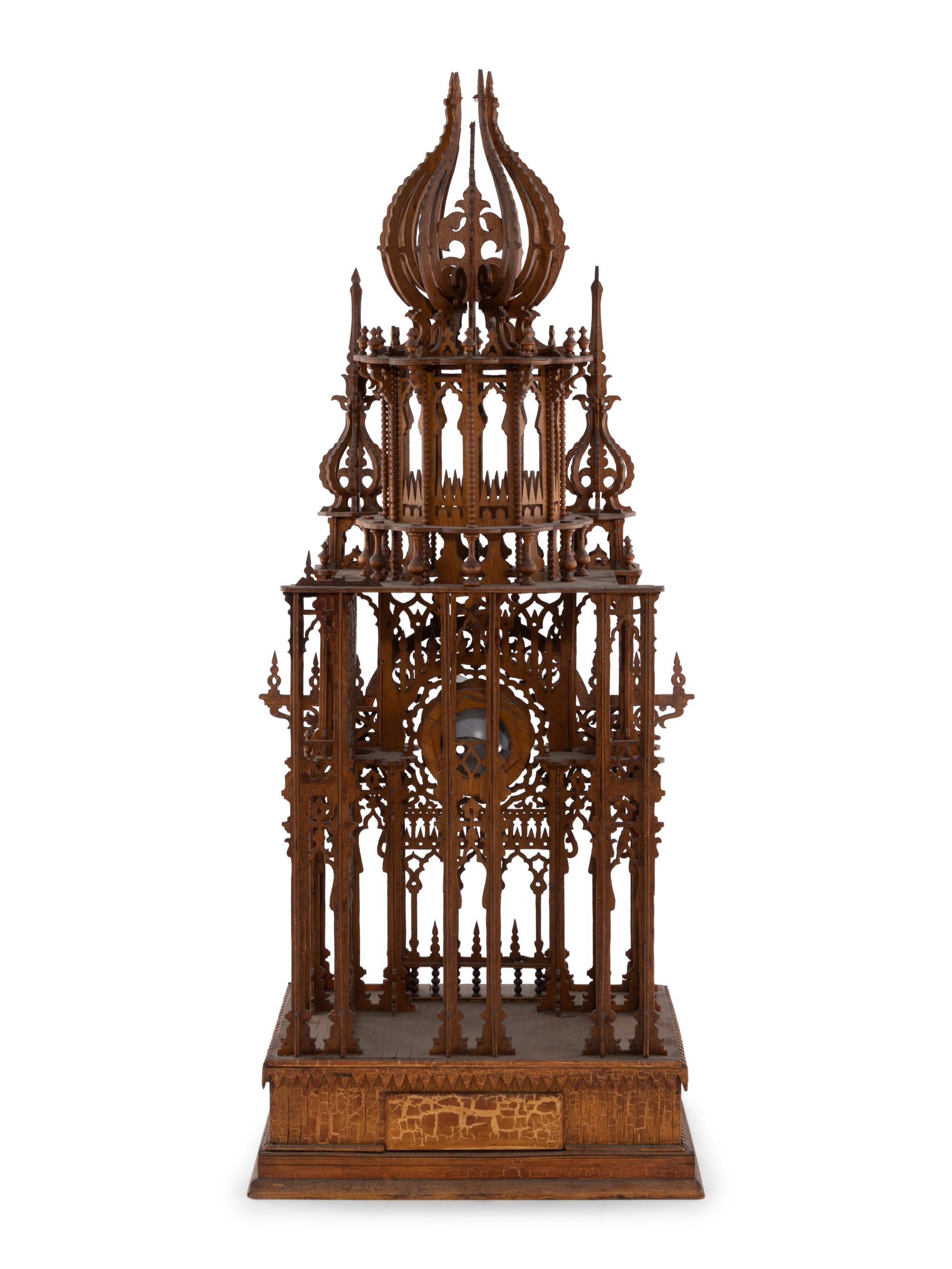 A Tramp Art Architectural Clock