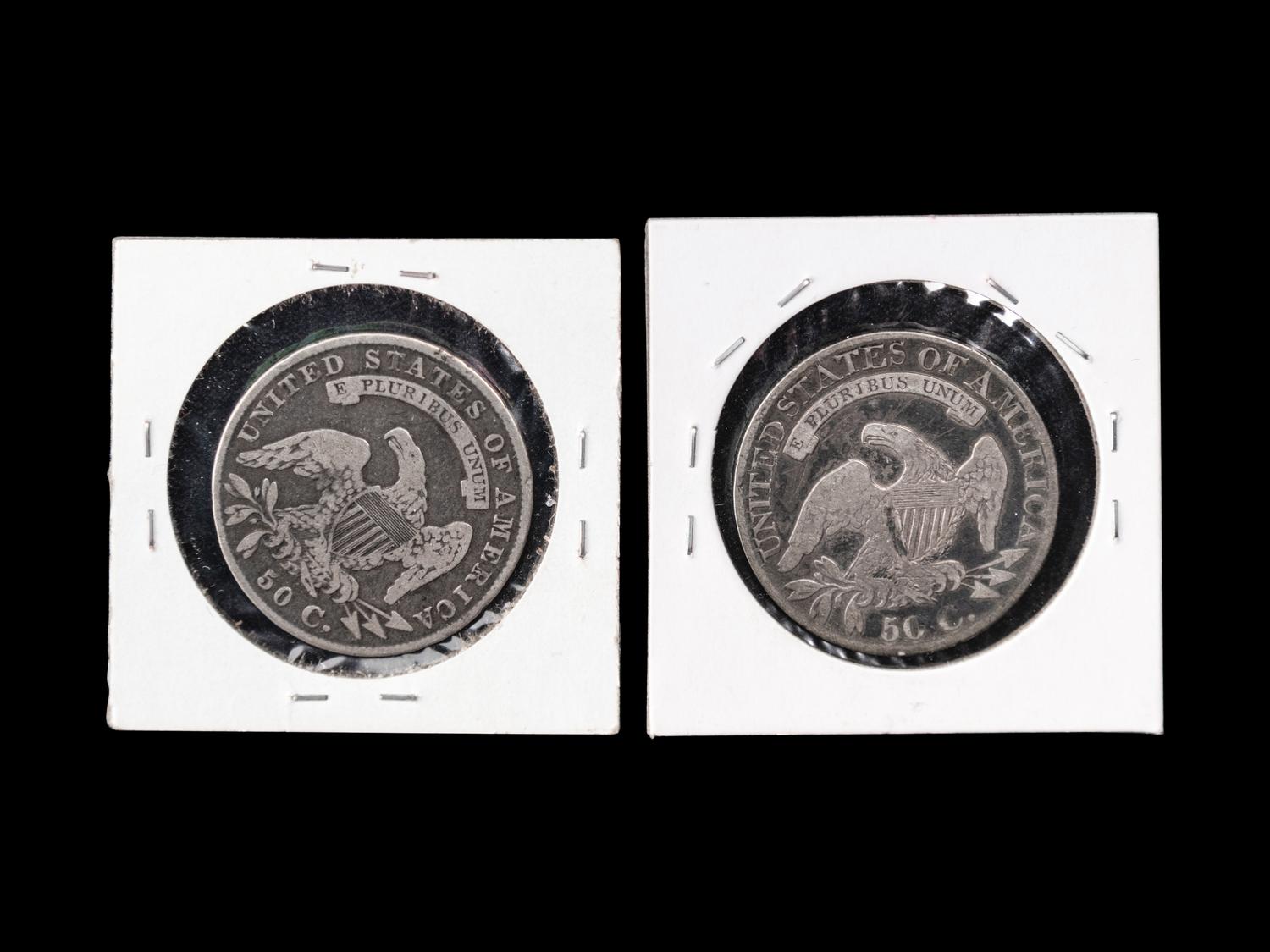 Two Capped Bust 50c Coins