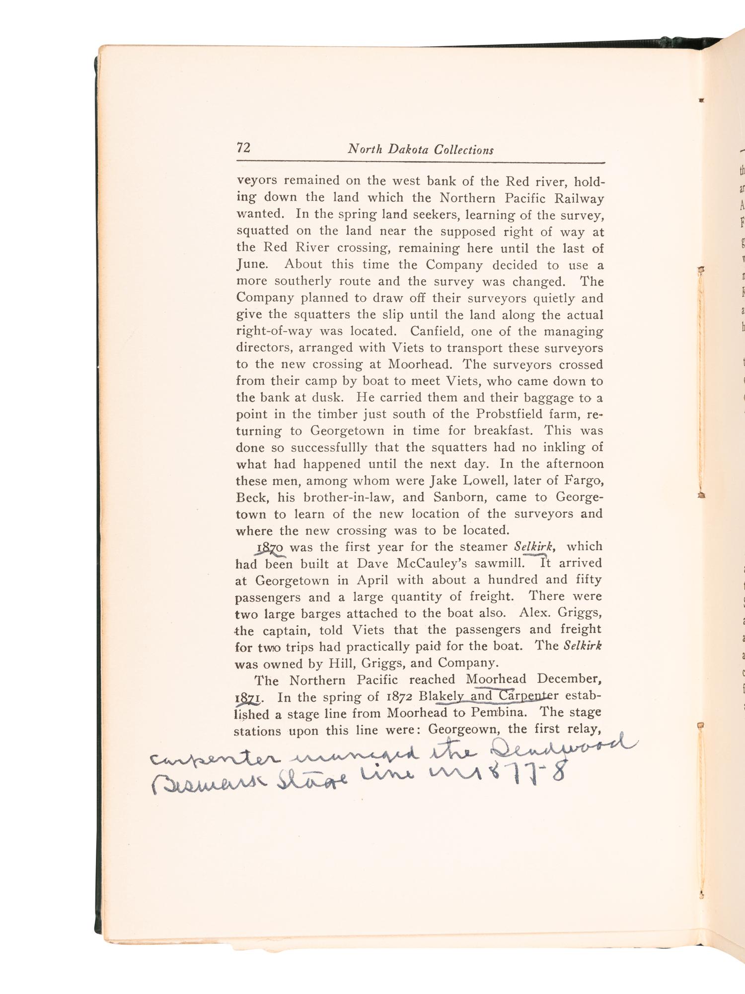 [CUSTER, George Armstrong (1839-1876)] -- [SCOTT, Hugh Lenox (1853-1934), his copy]. LIBBY, O. G., editor. Collections of the State Historical Society of North Dakota . Grand Forks, ND: n.p., 1925.