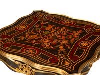 A Pair of Louis XV Style Gilt Bronze Mounted Marquetry Side Tables