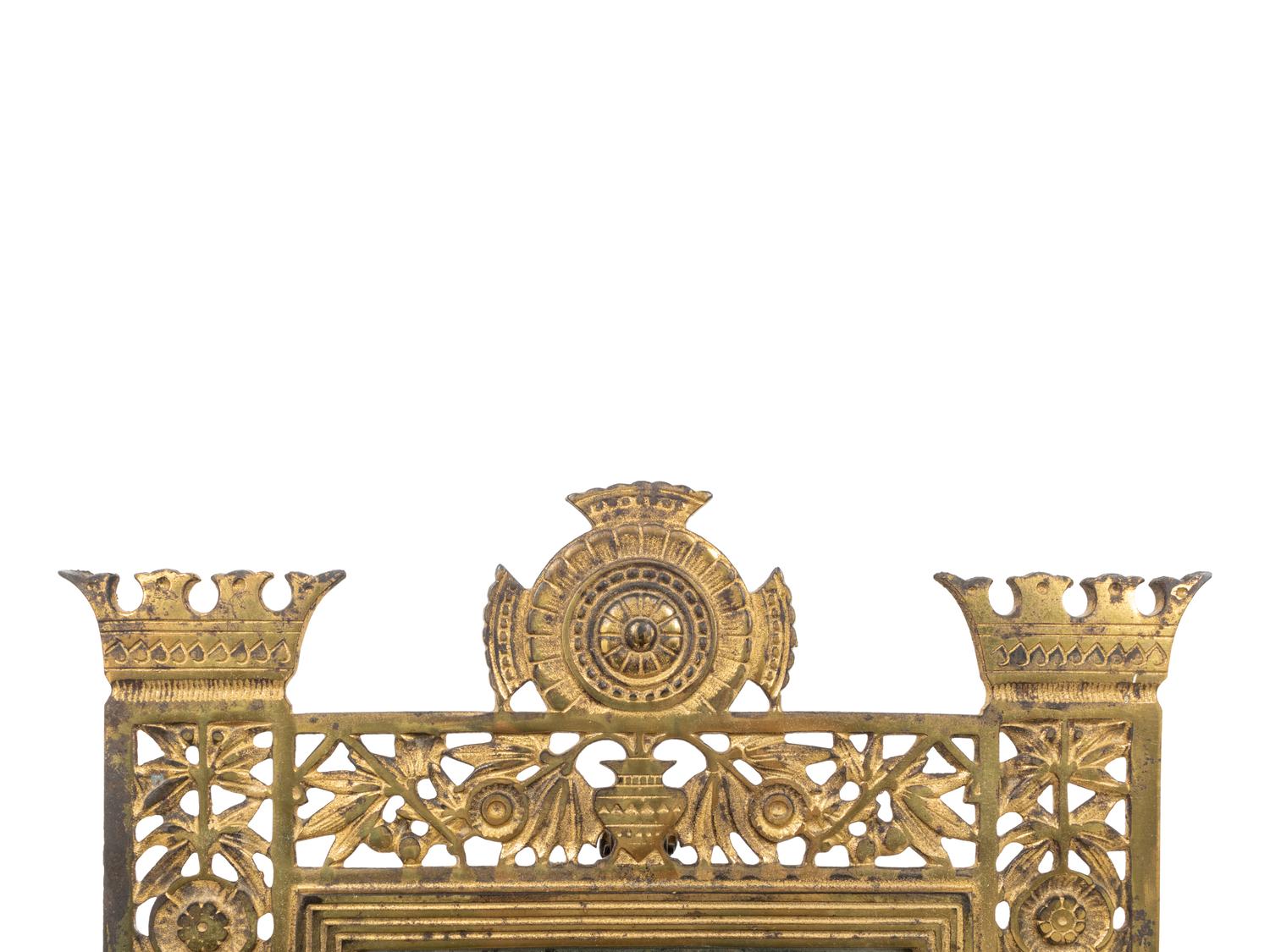 A Bradley and Hubbard Aesthetic Movement Cast Brass Table Mirror