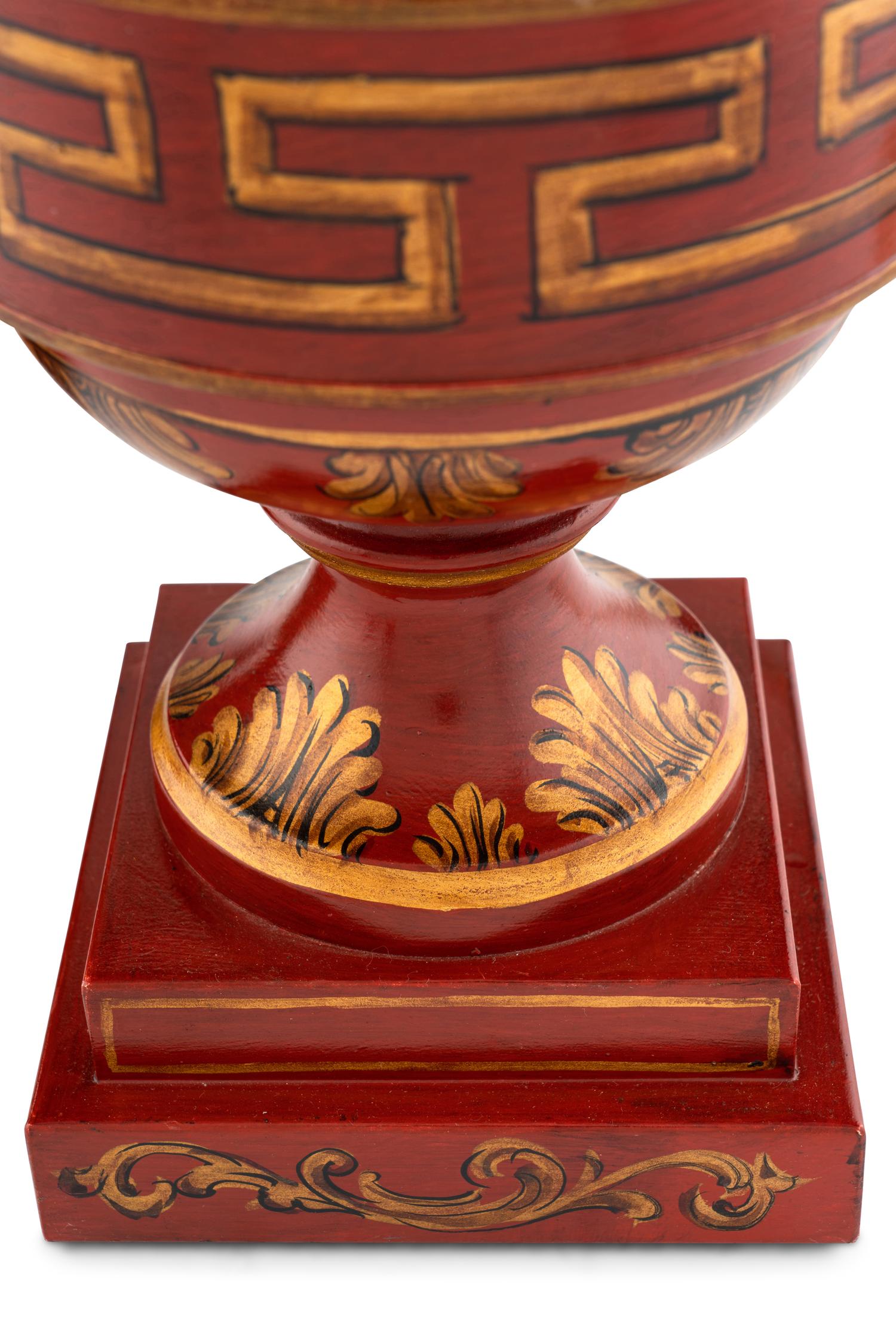 A Pair of Painted Tole Lamps