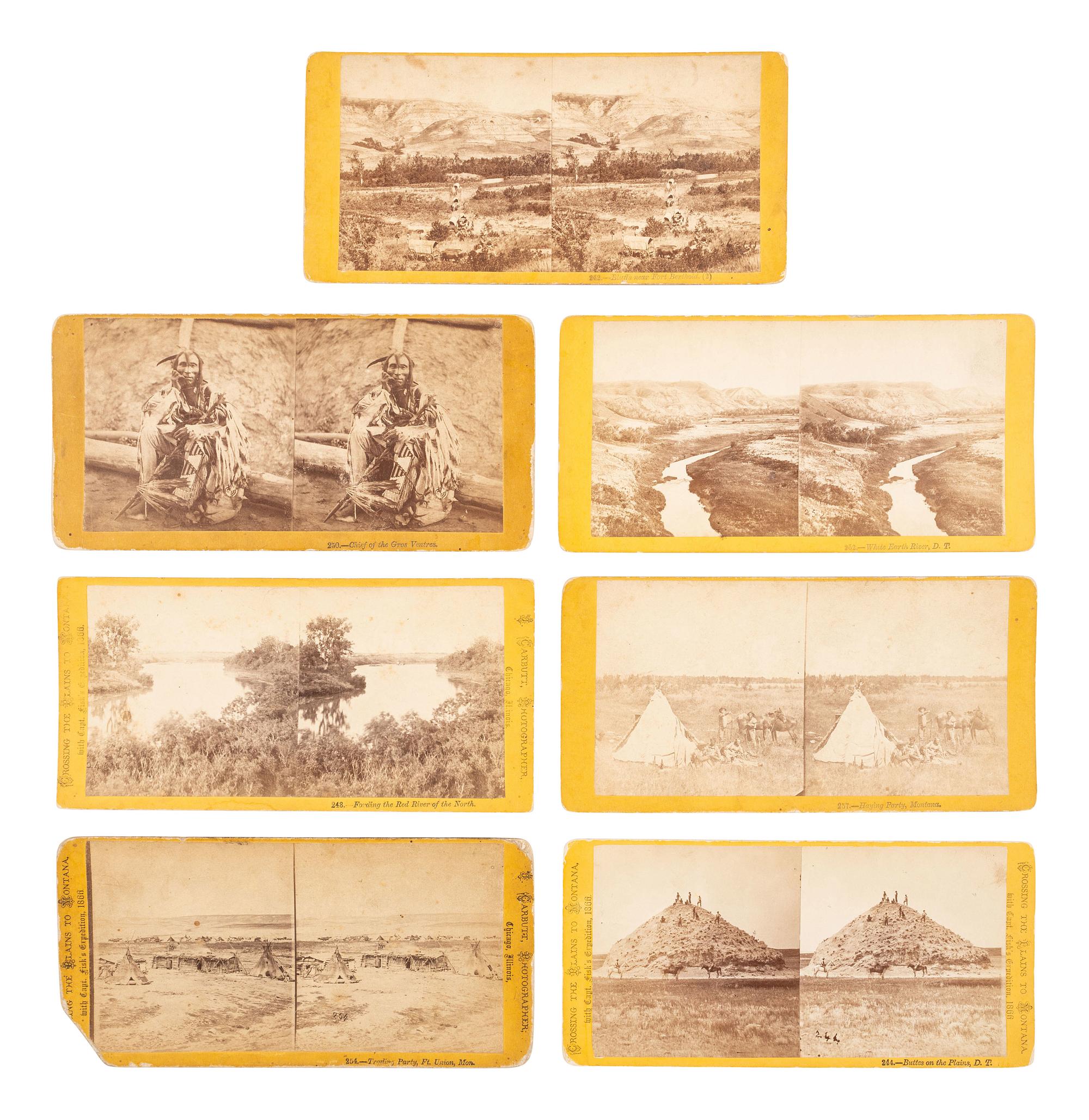 [WESTERN AMERICANA]. CARBUTT, photog. 7 stereoviews with western & Native American subject matter.
