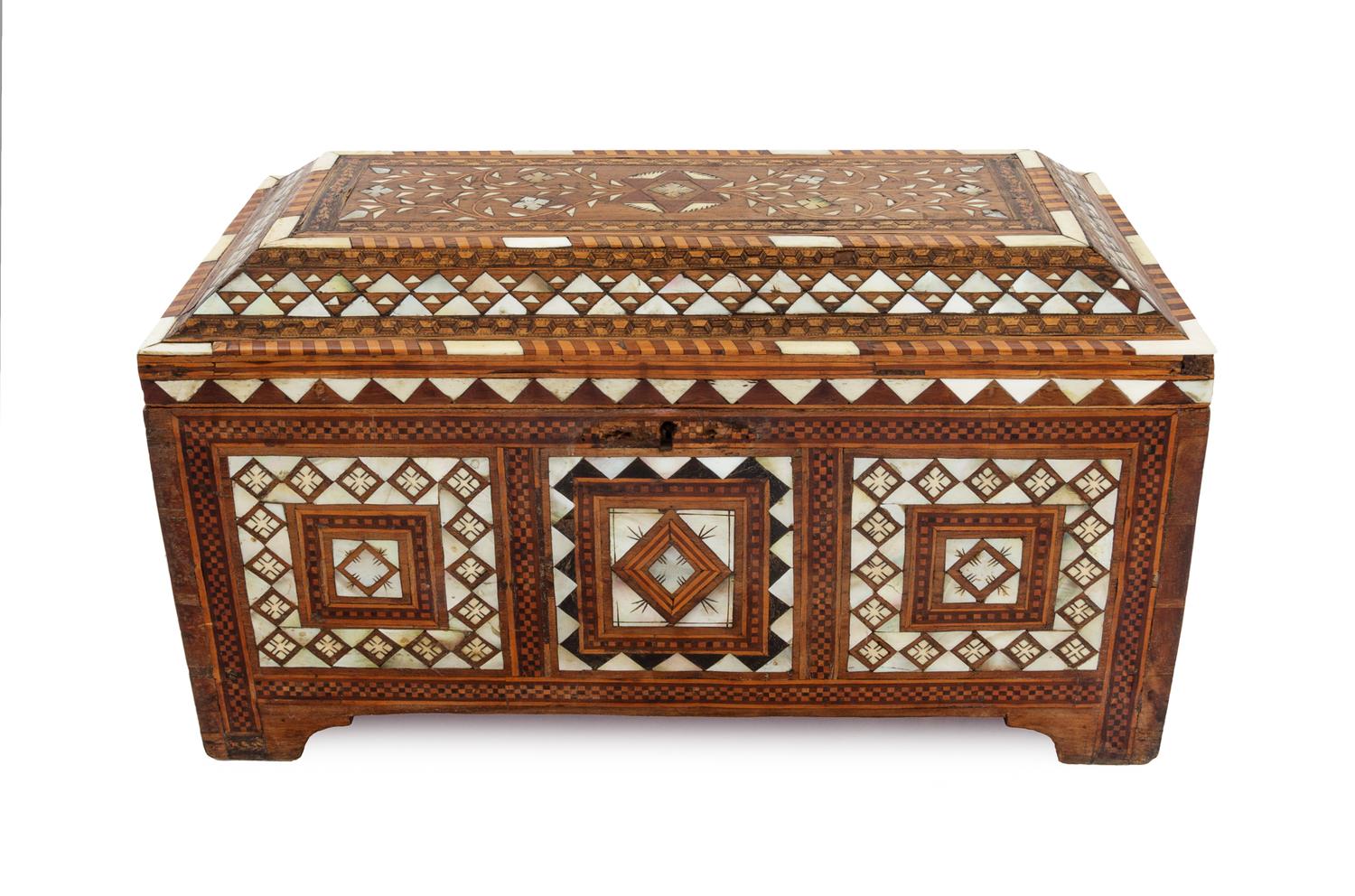 An Ottoman Mother-of-Pearl Inlaid Calligrapher's Chest