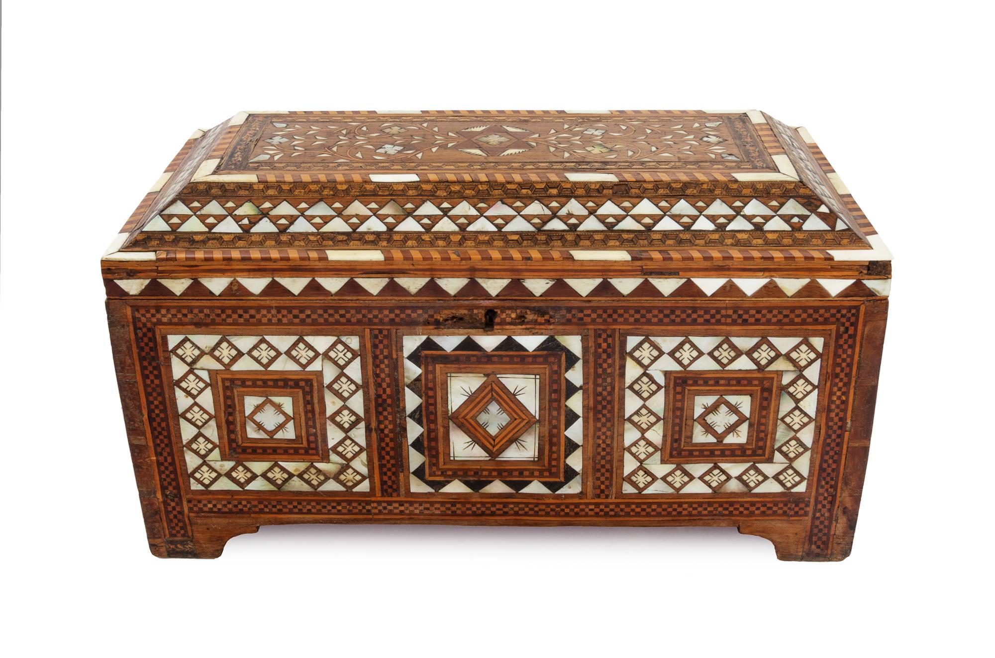 An Ottoman Mother-of-Pearl Inlaid Calligrapher's Chest