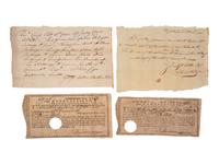 [REVOLUTIONARY WAR]. 8 Connecticut notes, incl. soldiers' pay documents and other receipts, 1780-82.