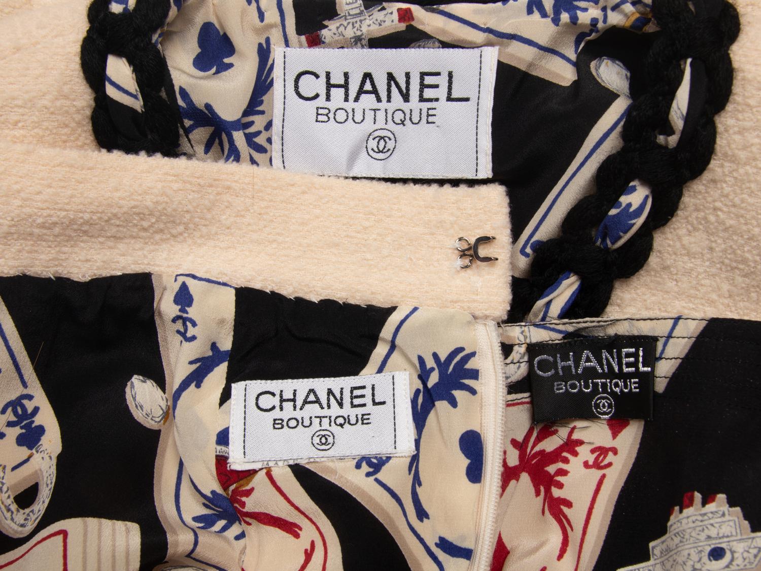 Chanel Tweed Skirt Suit with Blouse, 1991