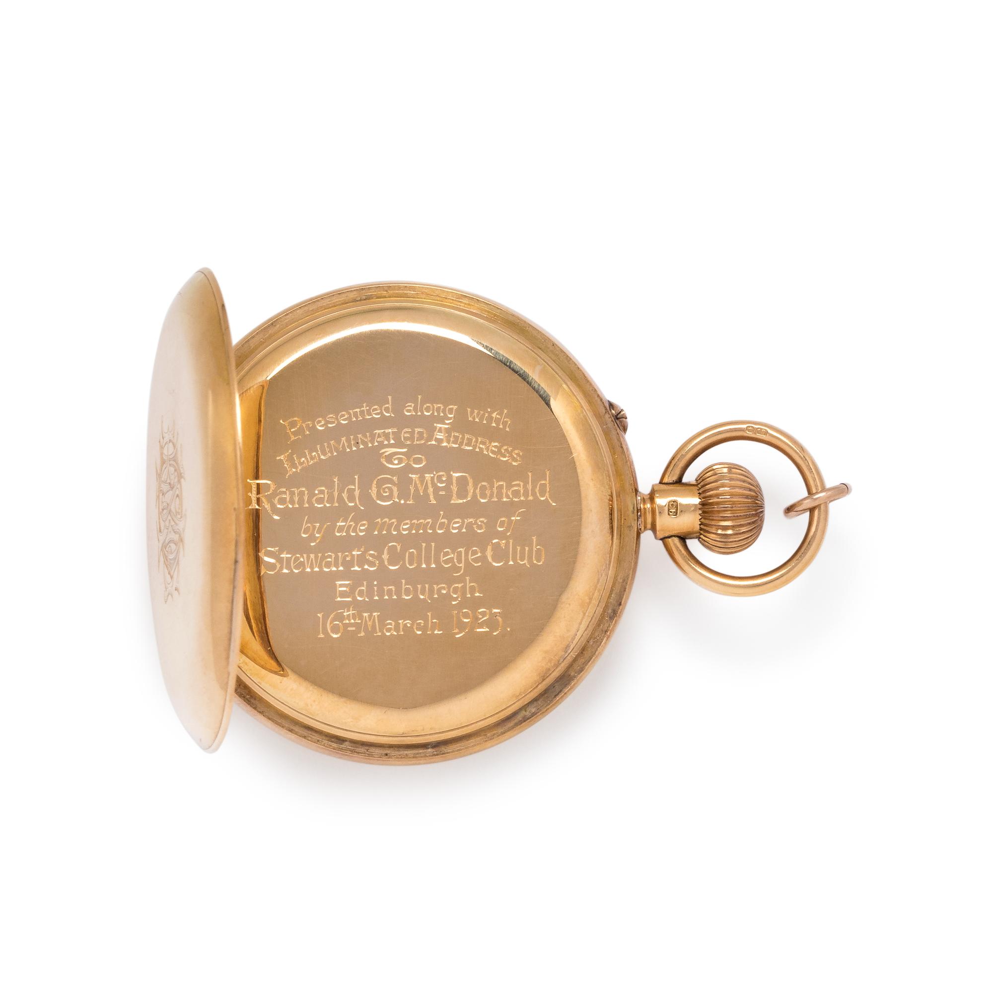 18K YELLOW GOLD DEMI-HUNTER POCKET WATCH