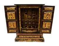 A Chinese Black and Gilt Lacquer Altar Shrine Cabinet — 20TH CENTURY