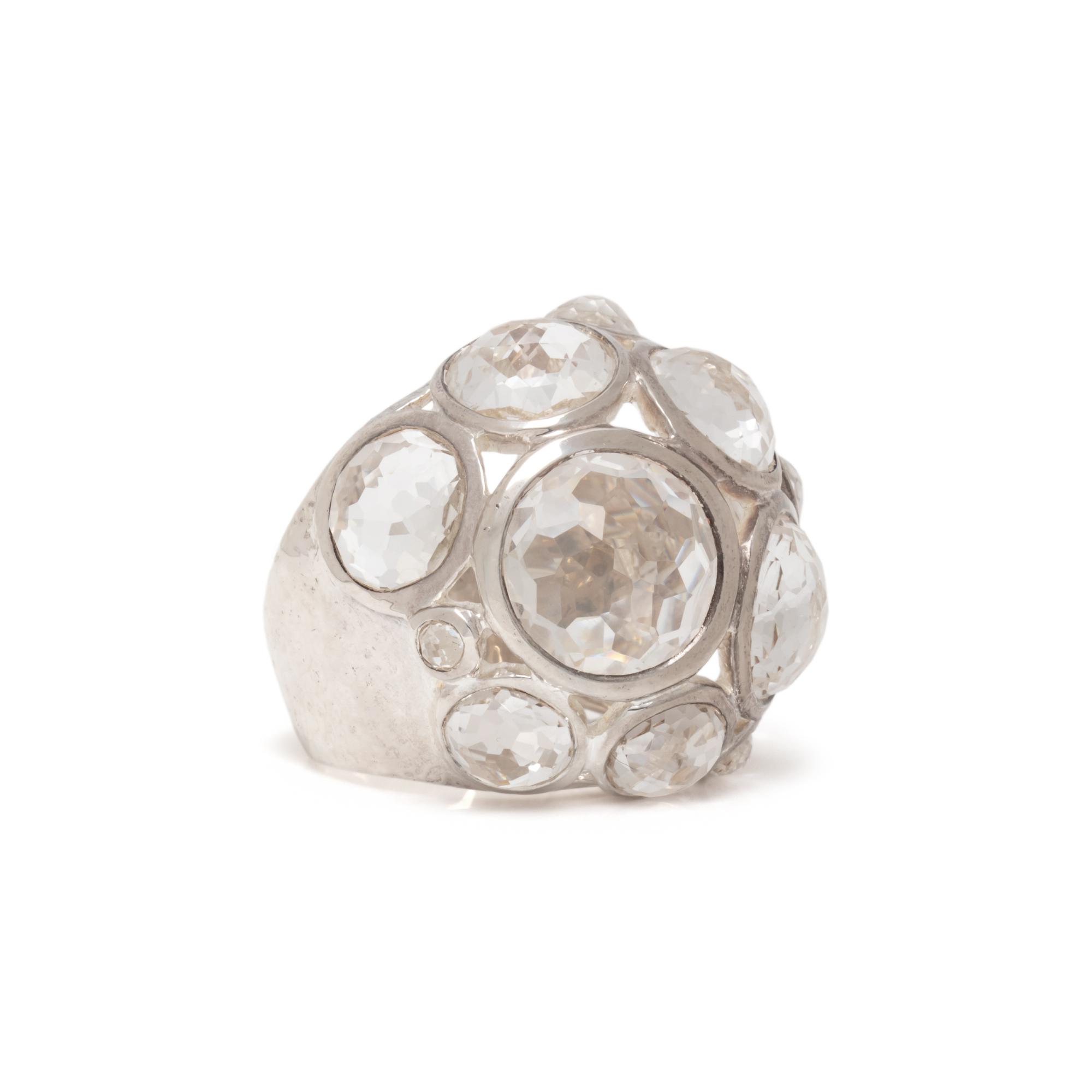 IPPOLITA, 'ROCK CANDY' ROCK CRYSTAL, QUARTZ, AND STERLING SILVER RING