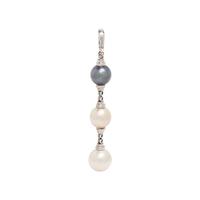 CHIMENTO, WHITE GOLD, CULTURED PEARL, AND DIAMOND PENDANT