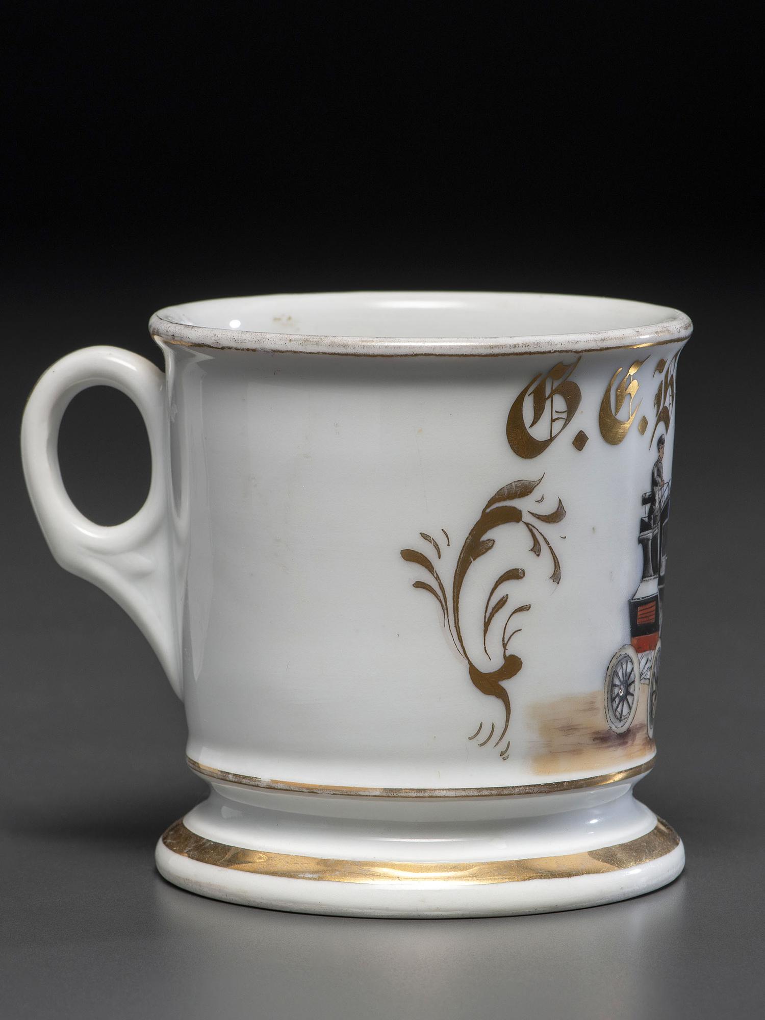 A Hansom Cab Driver's Porcelain Occupational Shaving Mug