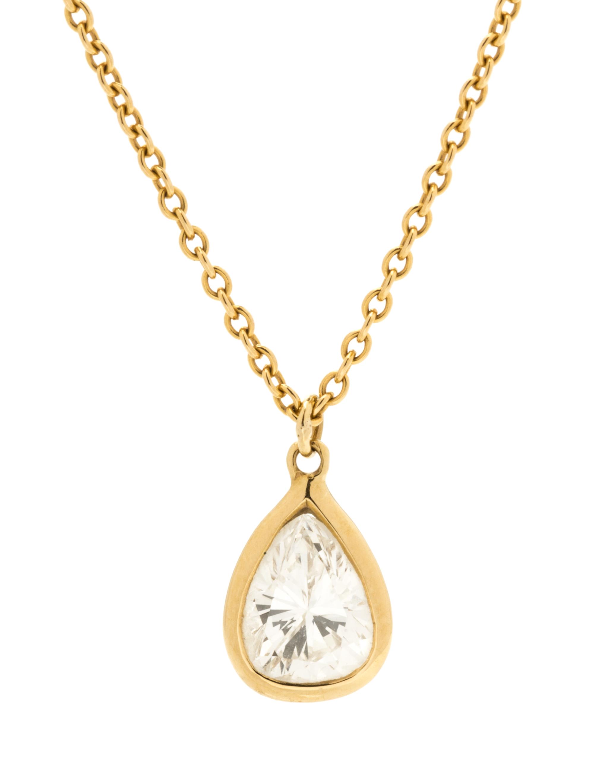 An 18 Karat Yellow Gold and "Diamonds by the Yard" Solitaire Necklace, Elsa Peretti for Tiffany & Co., 6.10 dwts.