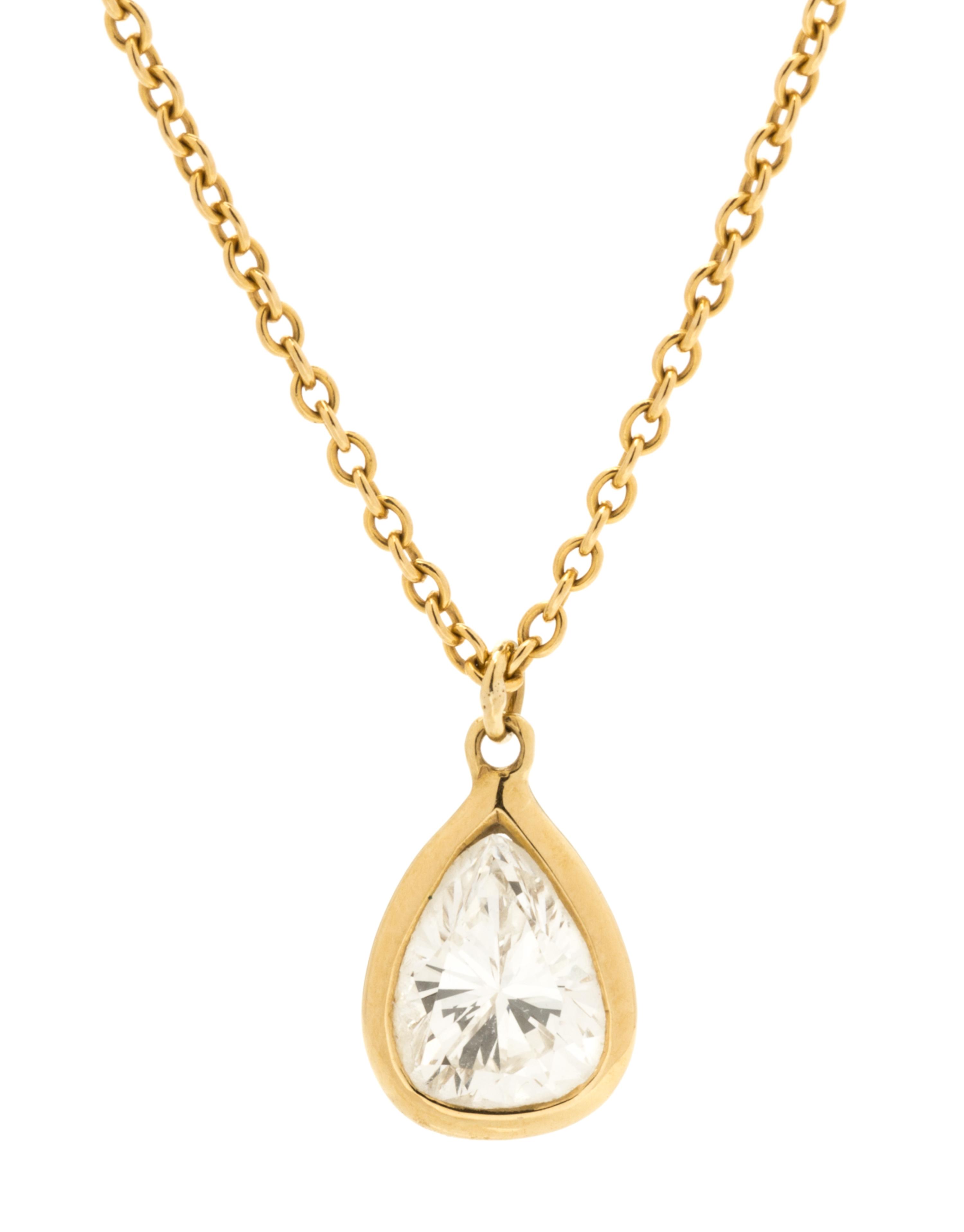 An 18 Karat Yellow Gold and "Diamonds by the Yard" Solitaire Necklace, Elsa Peretti for Tiffany & Co., 6.10 dwts.