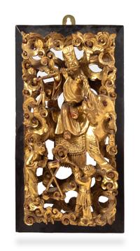 Three Chinese Gilt Lacquered Wood Panels