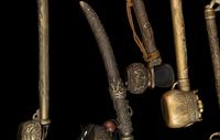 12 Japanese Brass Portable Writing Sets, Yatate