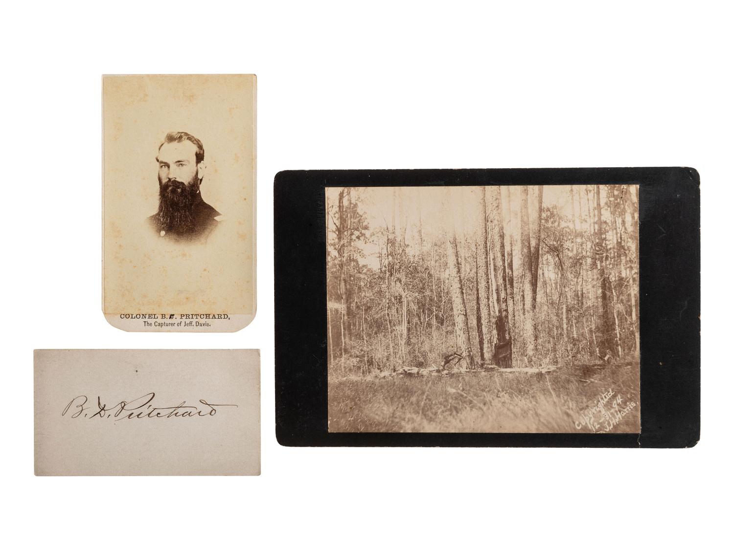 [DAVIS, Jefferson (1808-1889)]. A group of 5 items associated with the capture of Jefferson Davis after the fall of Richmond, comprising:
