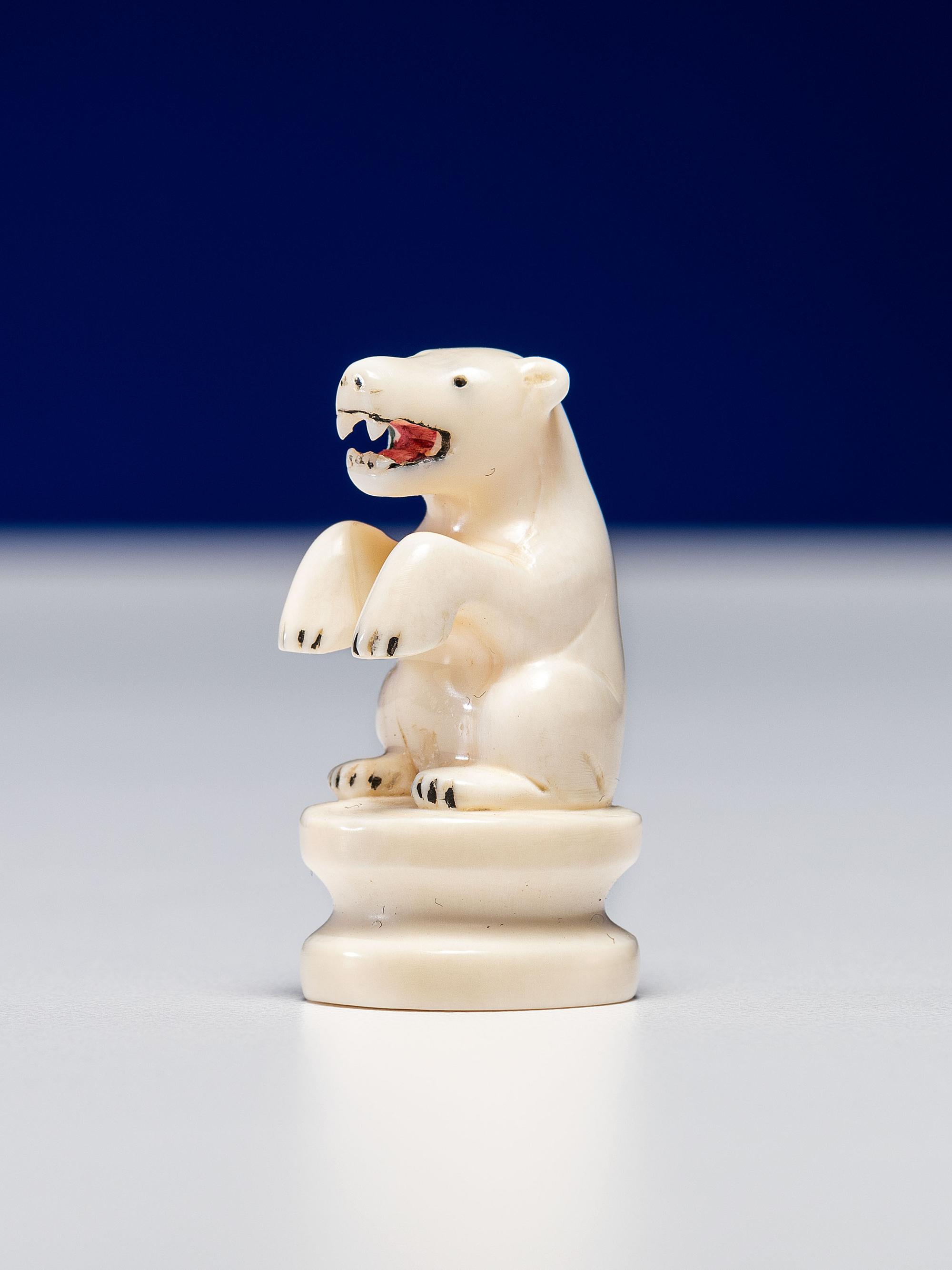 Inuit Carved Walrus Ivory Chess Set